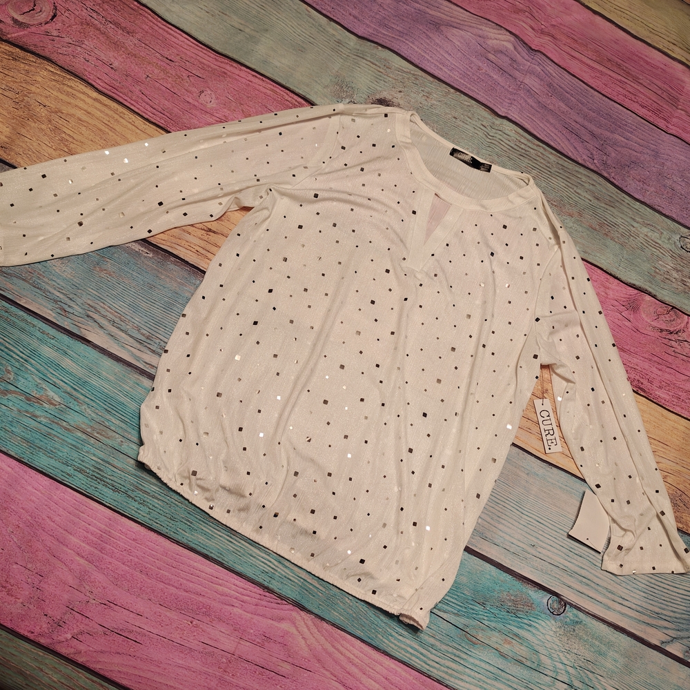 XL Cure. Ivory Confetti Top #0497